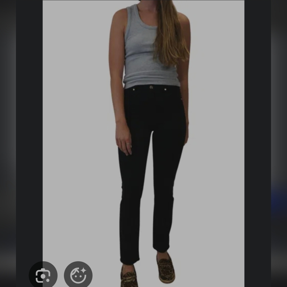 Goldsign Kelvin Black High Rise Straight Leg Jeans